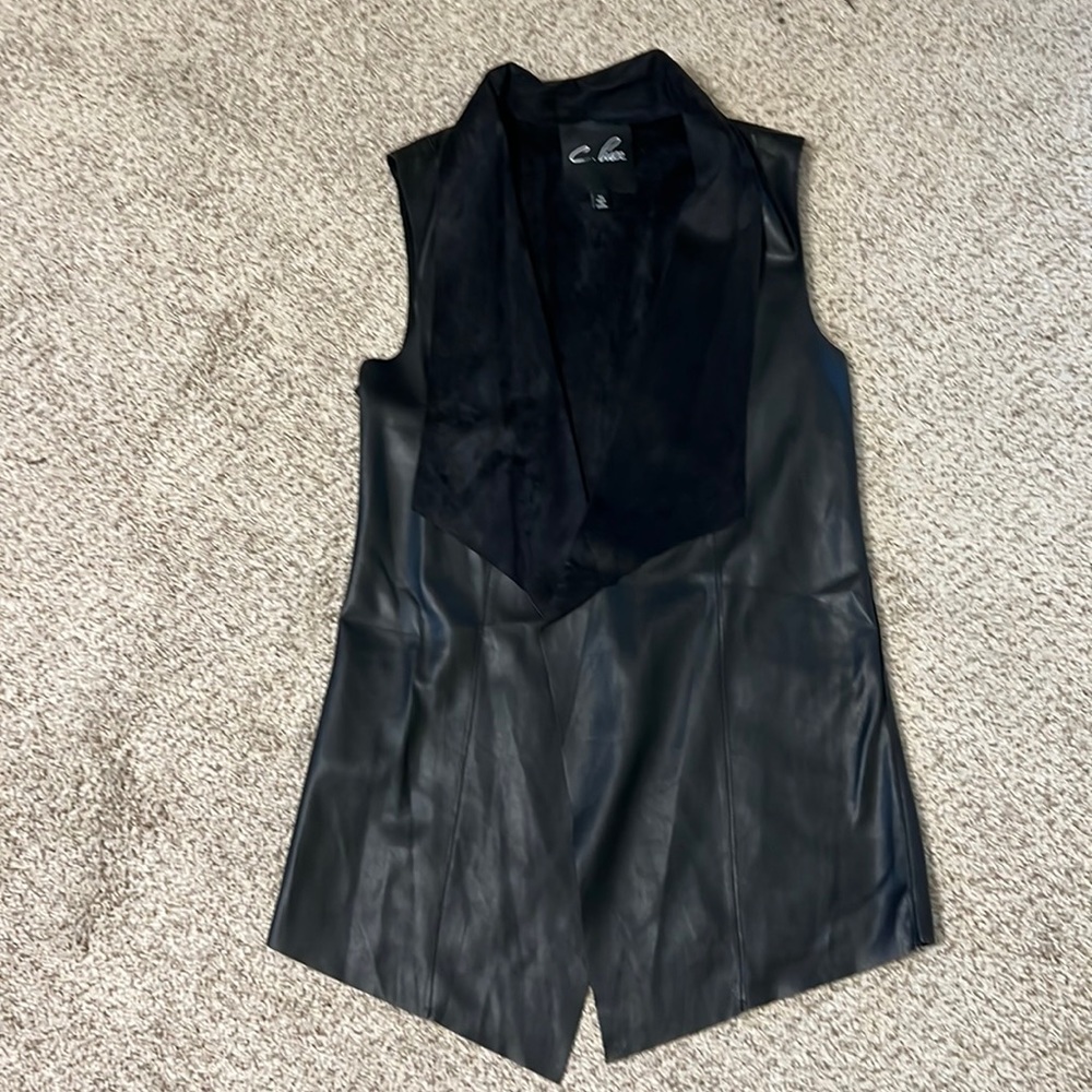 C. Luce reversible faux leather vest size M